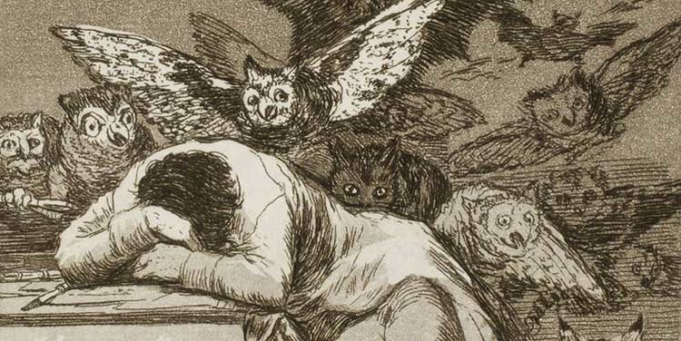 El sueño de la razón produce monstruos (1799). FRANCISCO DE GOYA (WIKIMEDIA COMMONS)