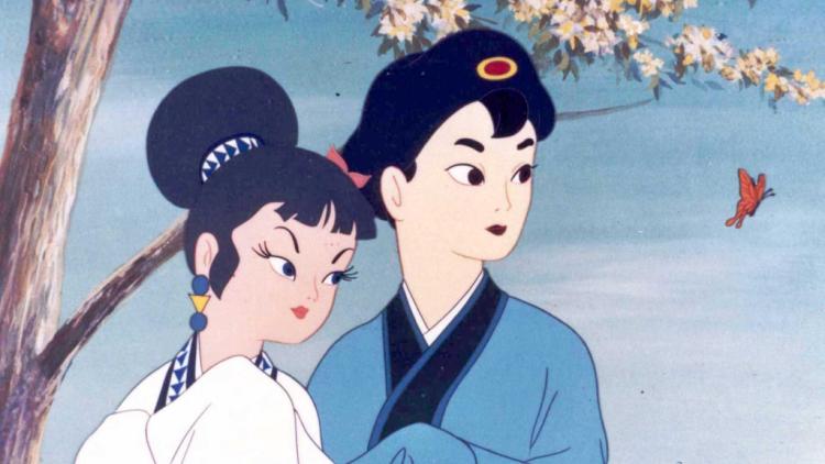 Fotograma de Hakujaden (1958) de Taiji Yabushita y Kazuhiko Okabe. Se trata del primer largometraje de la productora Toei Animation.